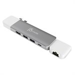 J5Create JCD389 Station d'accueil modulaire multi-écrans Ultradrive Kit USB-C - Argent