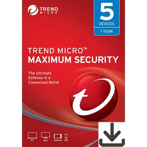 Trend Micro - Maximum Security - 1A/5U - OEM - Clé (téléchargement)