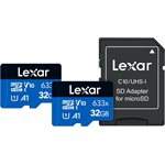 Lexar High-Performance 633x 32GB (2-Pack) microSDHC UHS-I Card w/SD Adapter