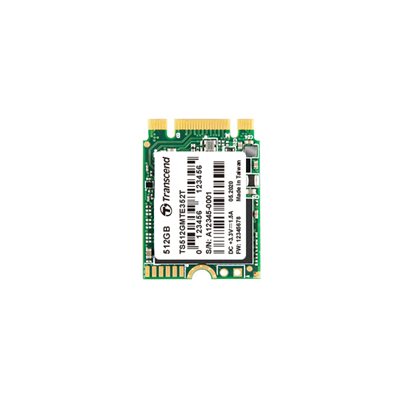 Transcend 512GB M.2 2230 PCIe Gen3x2 B+M Key 3D TLC BiCS4 DRAM-less PE: 3K