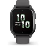 Garmin Venu Sq 2 Slate Aluminum Bezel with Shadow Gray Case and Silicone Band