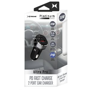 XTREME - Ultra Pro - 30W USB-A(2.4A) and USB-C(PD 18W) Chargeur voiture