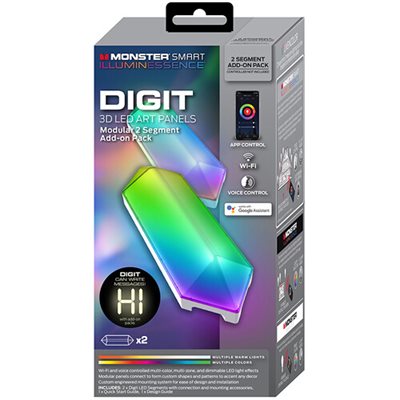 Monster - Smart WIFI 3D LED Art digit 2 panels - Add-on Pack