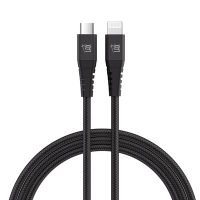 Lax 10FT MFI Charge/Sync USB-C to Lightning cable – Black