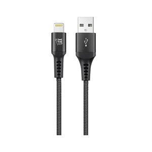 LAX - 6FT Apple MFi  Braided Nylon Lightning Cables to USB-A - Black