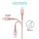 LAX - 10FT Apple MFi Braided Nylon Lightning Cable - Pink Gold