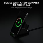 LAX Wireless 3 in 1 Charging Stand - Black