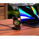 LAX Wireless 3 in 1 Charging Stand - Black