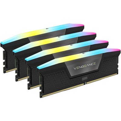 CORSAIR VENGEANCE RGB DDR5 192GB (4x48GB) DDR5 5200 (PC5-41600) C38 1.25V Intel XMP DT Memory Black