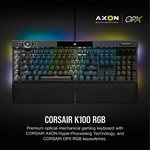 Corsair - K100 RGB Optical - Mechanical Gaming Keyboard - Corsair OPX RGB Optical