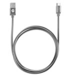 Rockstone Pet Proof Metal Braided Type C to Type A Cable 1.2M (4FT) - Silver (USB-C to USB-A)