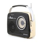 Emerson - Portable retro radio with built-in rechargeable battery Espresso