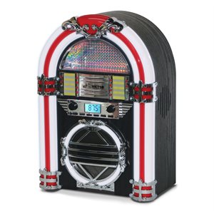 VICTOR Jukebox Classique Bluetooth de bureau, lecteur CD et radio FM LED