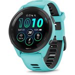 Garmin Forerunner 265, Black Bezel with Aqua Case and Aqua/Black Silicone Band