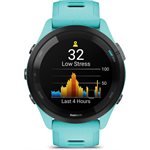 Garmin Forerunner 265, Black Bezel with Aqua Case and Aqua/Black Silicone Band