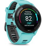 Garmin Forerunner 265, Black Bezel with Aqua Case and Aqua/Black Silicone Band