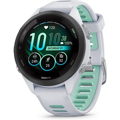 Garmin Forerunner 265S, Black Bezel with Whitestone Case and Whitestone/Neo Tropic Silicone Band