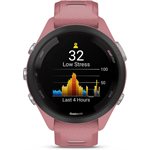 Garmin Forerunner 265S, Black Bezel with Light Pink Case and Light Pink/Whitestone Silicone Band