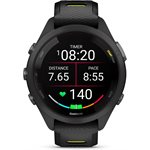 Garmin Forerunner 265S, Black Bezel and Case with Black/Amp Yellow Silicone Band