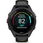 Garmin Forerunner 265S, Black Bezel and Case with Black/Amp Yellow Silicone Band