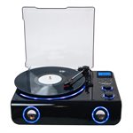 VICTOR Beacon 5-in-1 Turntable System with Blue LED Accent Lighting Black