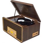 VICTOR Monument 8-in-1 Three Speed Turntable with Dual Bluetooth Espresso