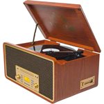 VICTOR Monument 8-in-1 Three Speed Turntable with Dual Bluetooth Mahogany