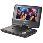 NAXA - Lecteur DVD portable à écran pivotant LCD TFT 7" avec entrées USB/SD/MMC