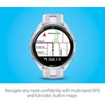 Garmin Forerunner 965, Titanium Bezel with Whitestone Case and Whitestone/Powder Gray Silicone Band