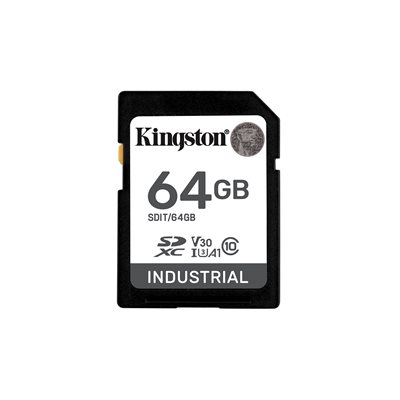 Kingston 64GB SDXC Industrial -40C to 85C C10 UHS-I U3 V30 A1 pSLC