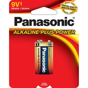 PANASONIC 9V Alkaline Battery 1 Pack (6AM6PA1B)