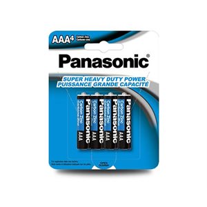 Panasonic Super Heavy Duty Pack of 4 AAA Batteries