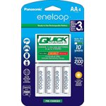 Panasonic Advanced Individual Battery 3Hr Quick Charger with 4 AA eneloop Rechargeable Batteries Wht