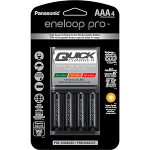 Panasonic Advanced 4Hr Quick Battery Charger w/AAA Eneloop Pro High Capacity Rechargeable Batteries