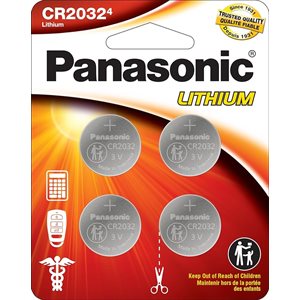 PANASONIC CR2032 3V Lithium Coin Cell Battery 4 Pack
