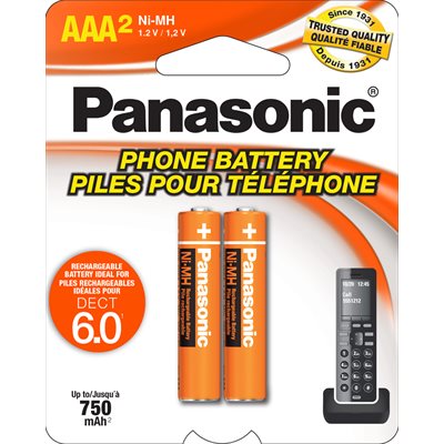 PanasonicHHR-4DPA/2BNimhAAARechargeableBatteryforCordlessPhones2Pack