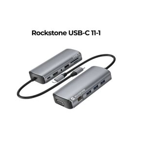 Rockstone - USB-C 11-in-1 Hub (3x USB-A/4K HDMI/RJ45/SD card/USB-C PD)