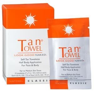 TAN TOWEL CLASSIC HALF BODY Self Tanning Towelettes 50 PACK HBCL50