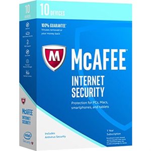 McAfee - Internet Security 1Y/10U - PC/Mac/Android (ENG)