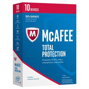 McAfee - Total Protection 1Y/10U - PC/Mac/Android (ENG/FR)