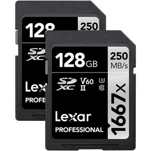 Lexar Professional 1667X 128GB (2-Pack) SDXC UHS-II Card