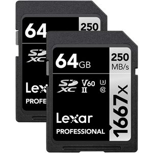 Lexar Professional 1667x 64GB (2-Pack) SDXC UHS-II Card