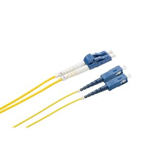 Optic.ca 1M Fiber Patch Cable OS2, LC/UPC-SC/UPC Senko, SM, Duplex, 2mm yellow Corning