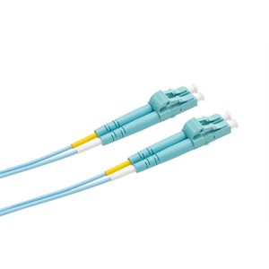 Optic.ca 2M Fiber Patch Cable OM4, LC/UPC-LC/UPC Senko, MMF, Duplex, 2mm aqua Corning