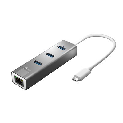 J5CREATE JCH474 USB-C 3-Port Hub with Gigabit Ethernet