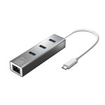 J5CREATE JCH474 USB-C 3-Port Hub with Gigabit Ethernet