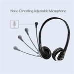 Casque USB Adesso Xtream P2 avec microphone réglable et coussinets d'oreille amovibles