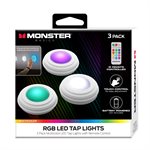 Monster - 3 pack multicolor LED Tap Lights with remote control