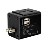 ReTrak - Universal Travel Adapter with USB - Black