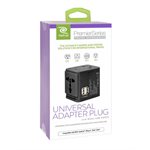 ReTrak - Universal Travel Adapter with USB - Black